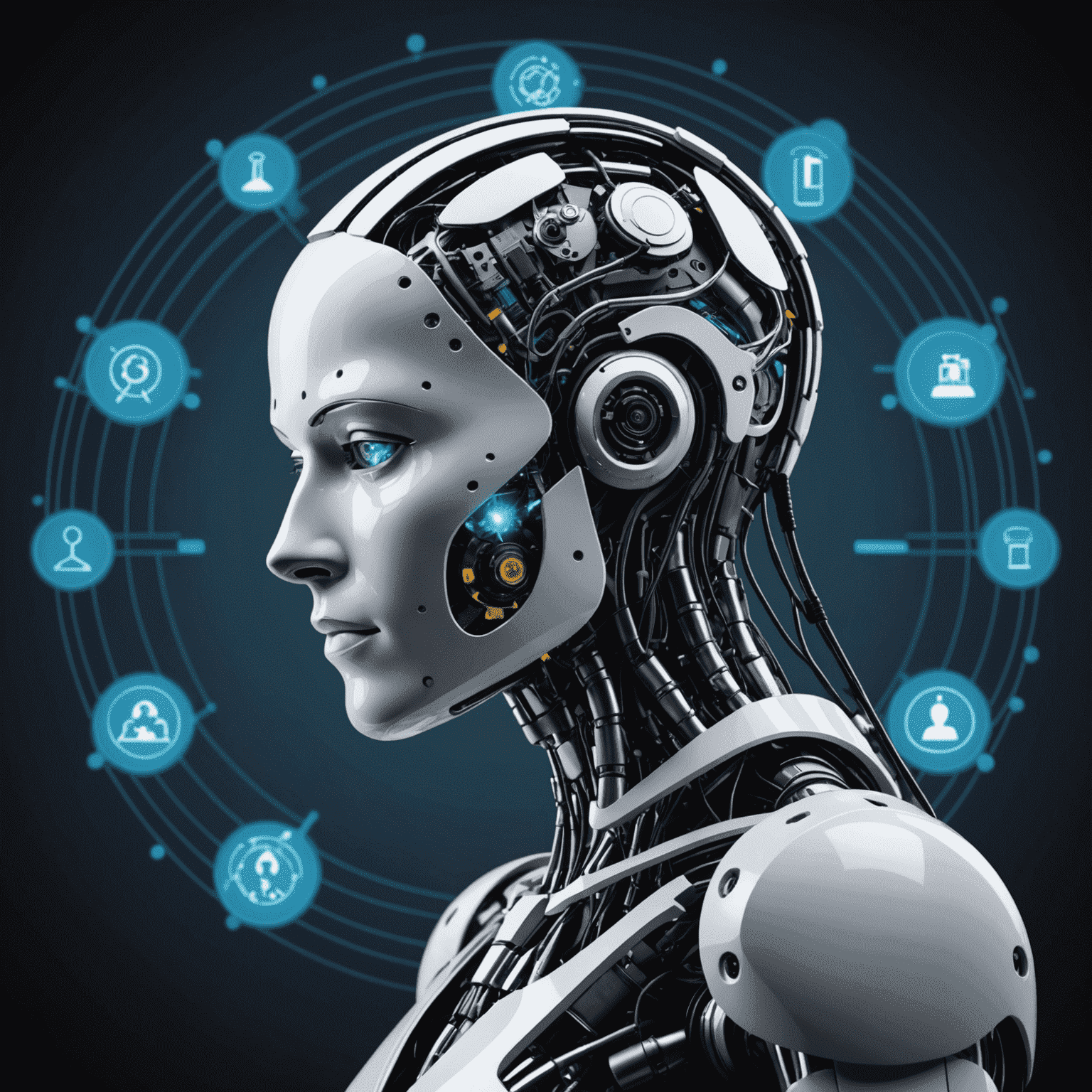 An illustration showcasing how artificial intelligence and machine learning are being used to enhance cybersecurity threat detection and response.